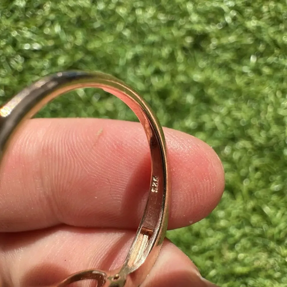 Djoy Heart Ring 925‎ Sterling Silver Size 9 Moving Center Stone Engagement